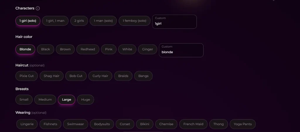 Seduced AI Detailed Character Creation