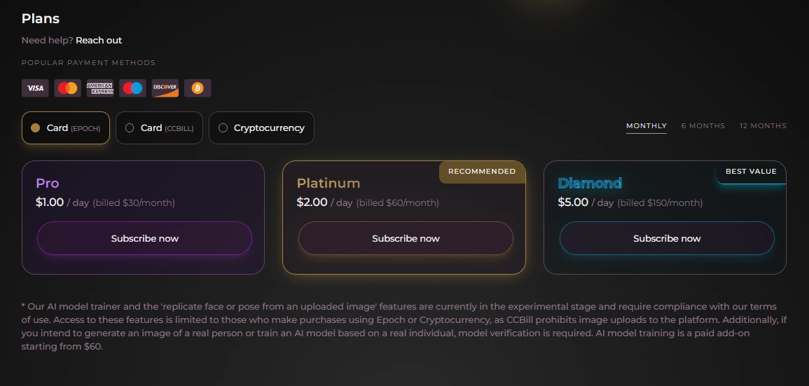 Seduced Pricing Plans
