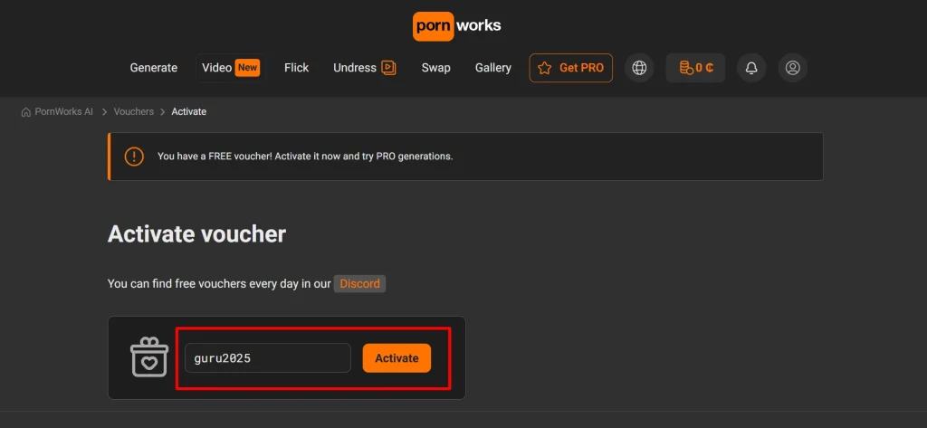 Activate Free Pornworks AI Credits
