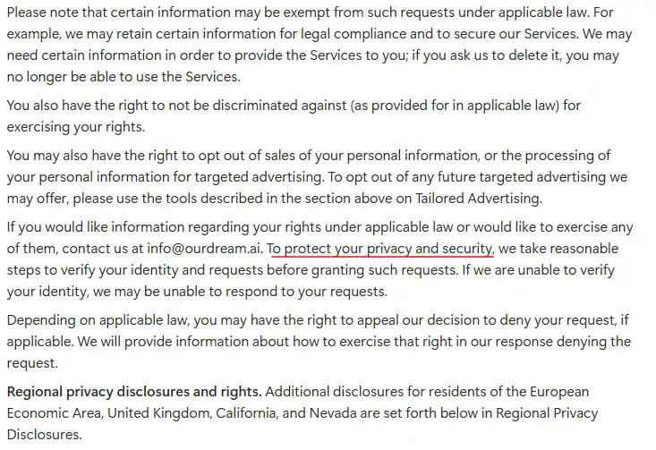 Ourdream AI - Privacy Policy