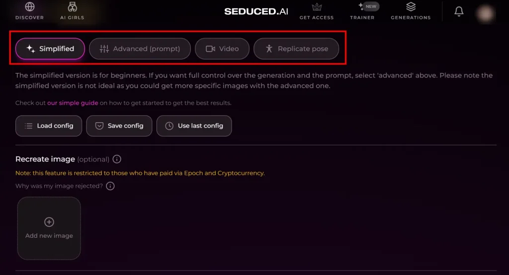 Seduced AI image and video generation