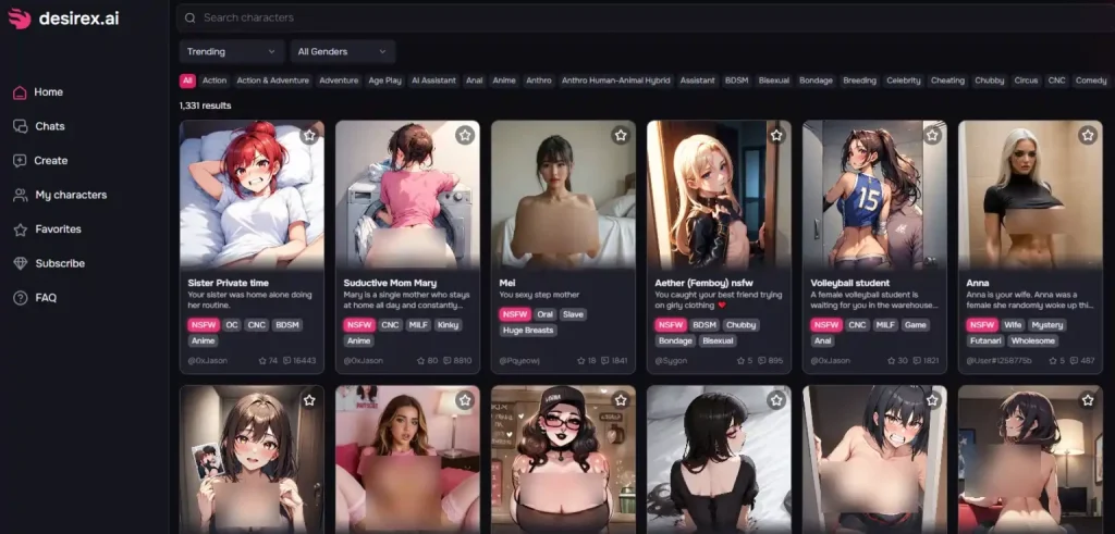 Desirex AI User Interface
