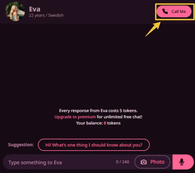 Fantasy AI Voice Call Feature