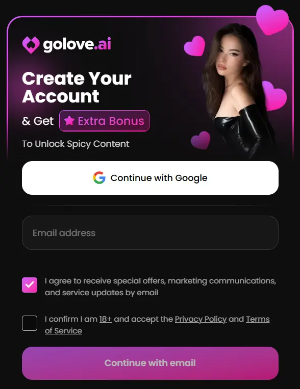 GoLove AI Sign up