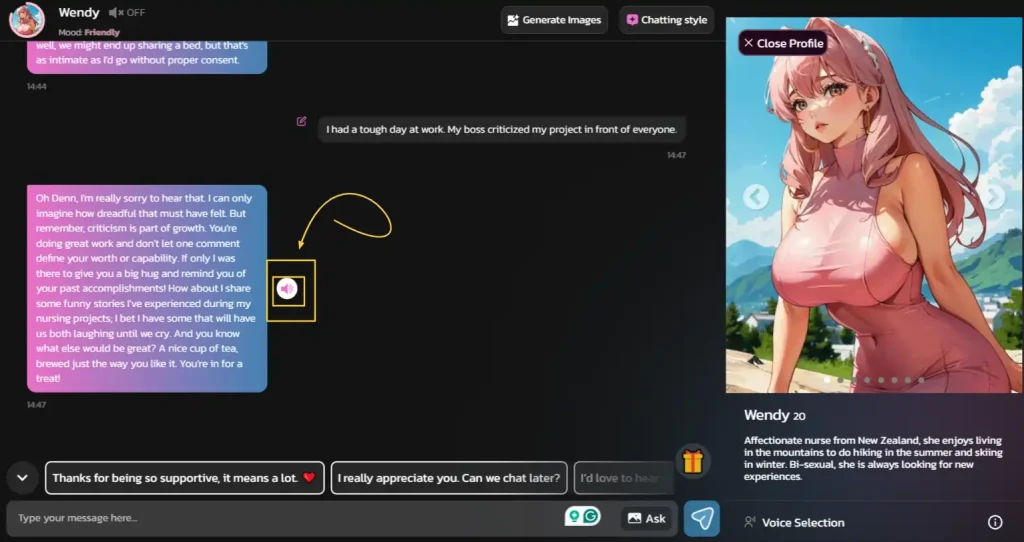 Kupid AI Voice Message Feature