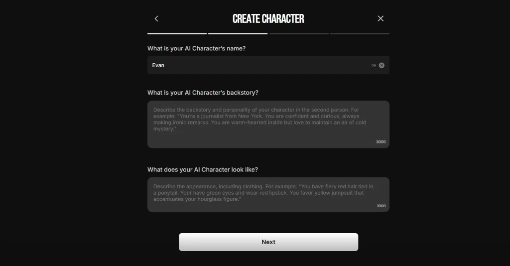 LoveScape Prompt Character Creation