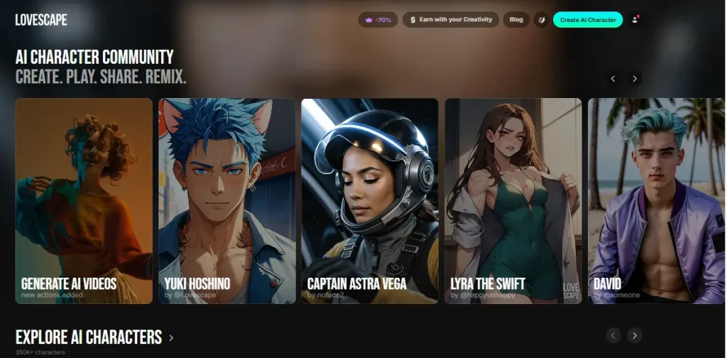 Lovescape AI User Interface