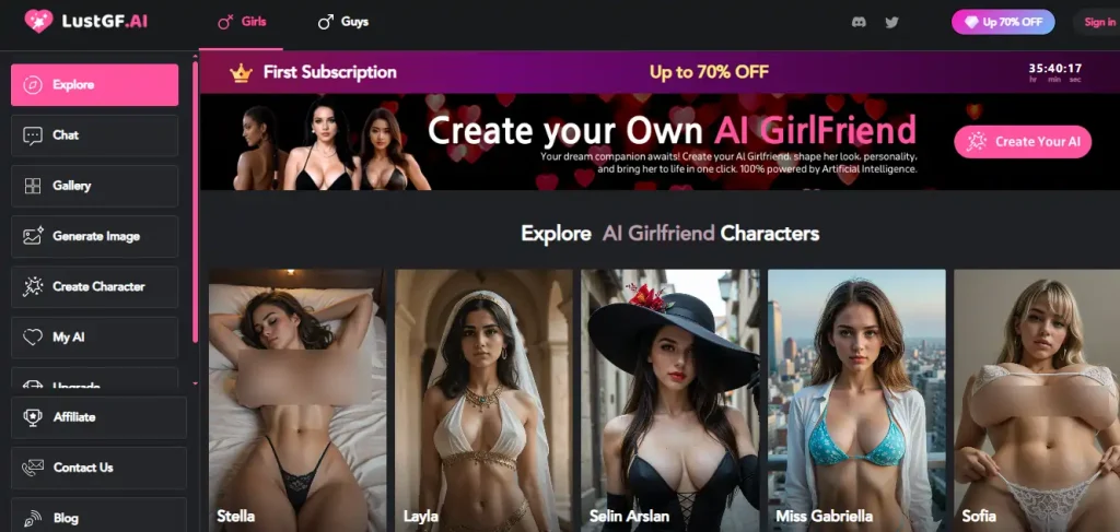 LustGF AI Homepage