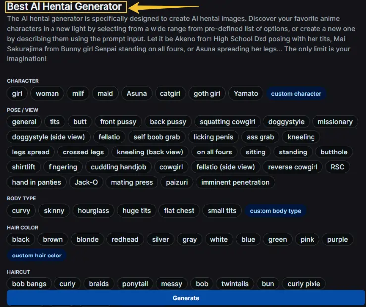 Pornjoy AI Hentai Generator