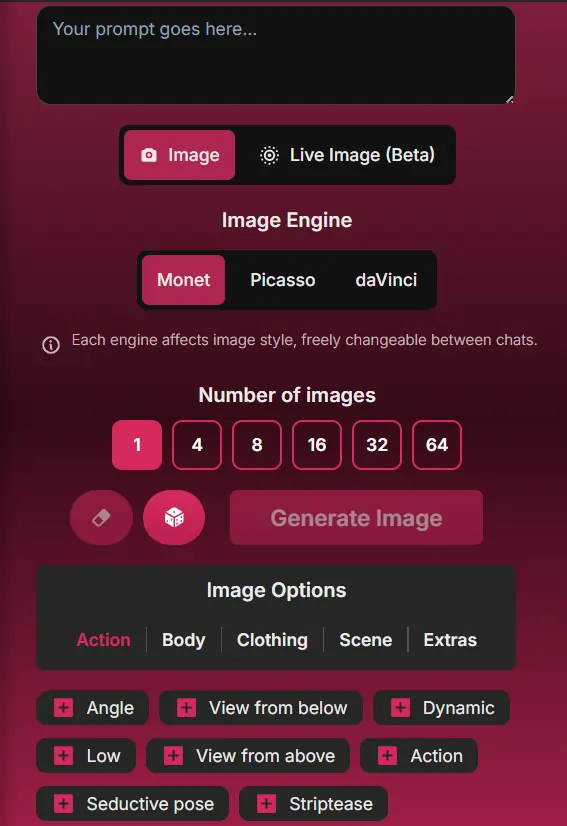 Secret Desires AI Image generation
