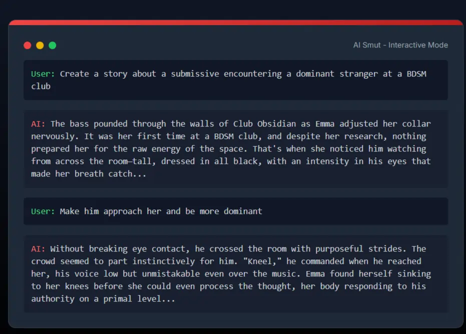 AI Erotic Smut Interactive AI Storytelling
