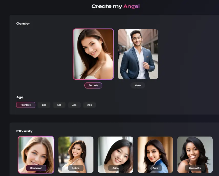 Angel AI Character Creation