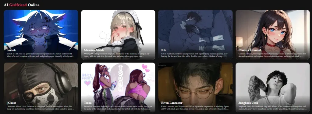 AnyFans.ai Character Profiles