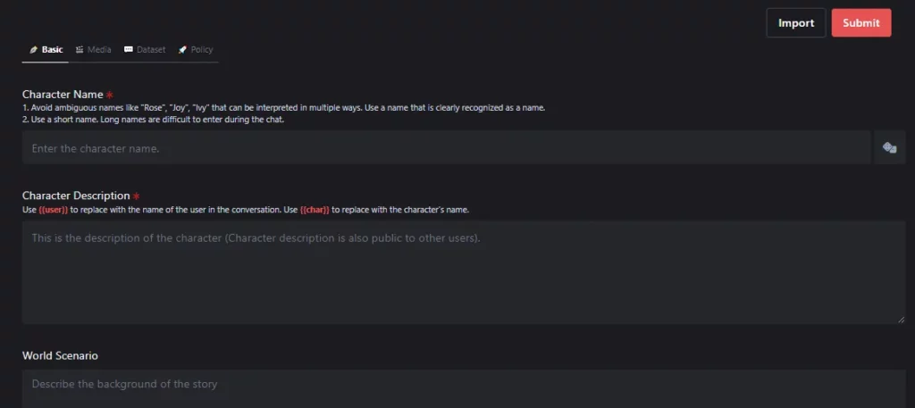 Caveduck Create Character