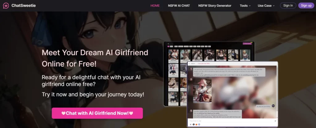 ChatSweetie AI Homepage