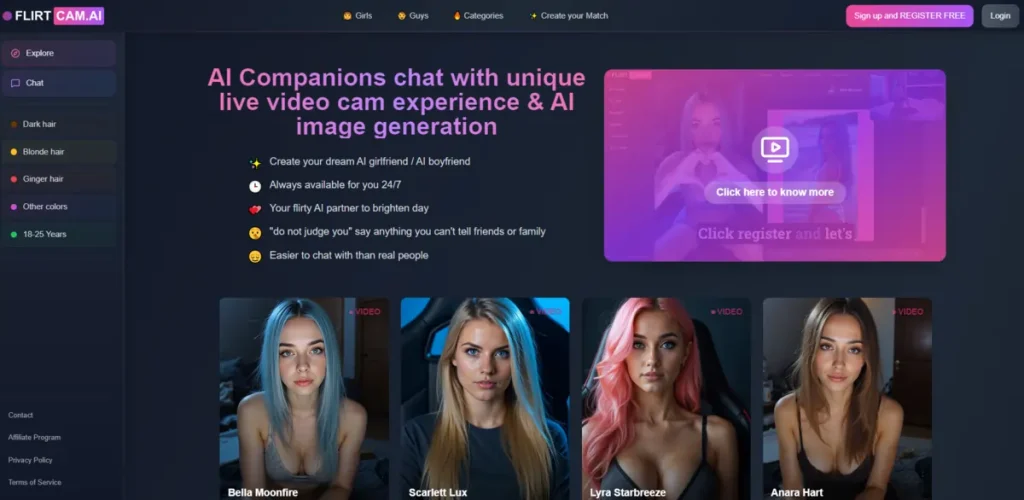 FlirtCam AI Homepage