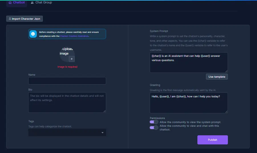 NSFWGPT AI Custom chatbot creation
