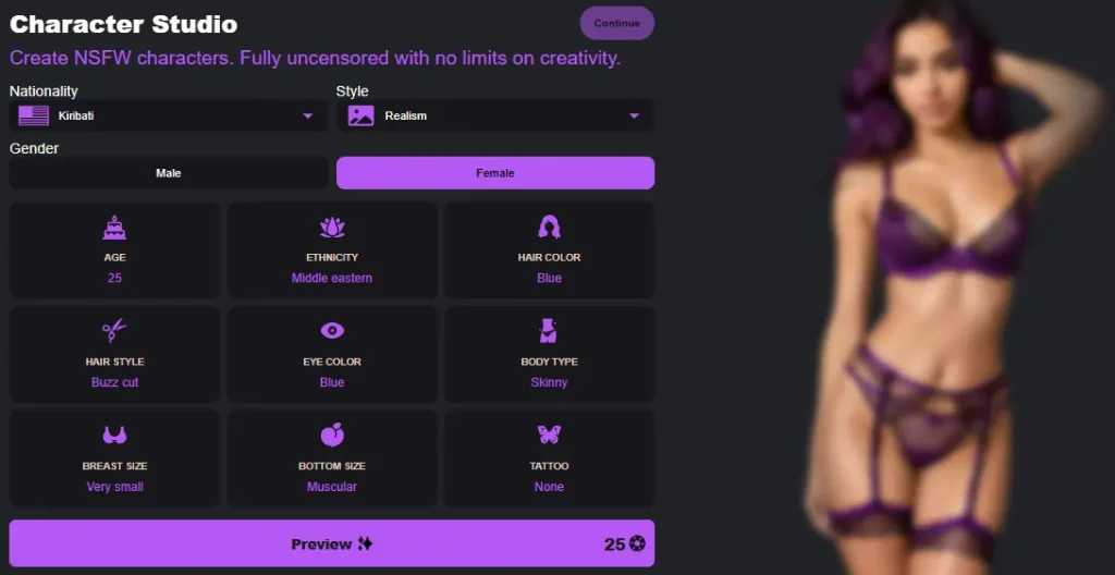 Alphazria Custom Character Builder