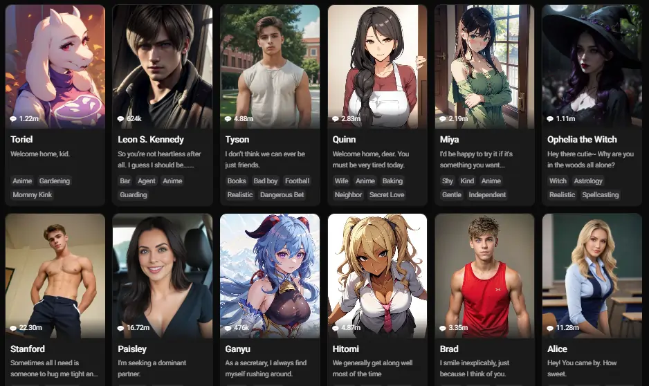 Flipped.chat Character Library