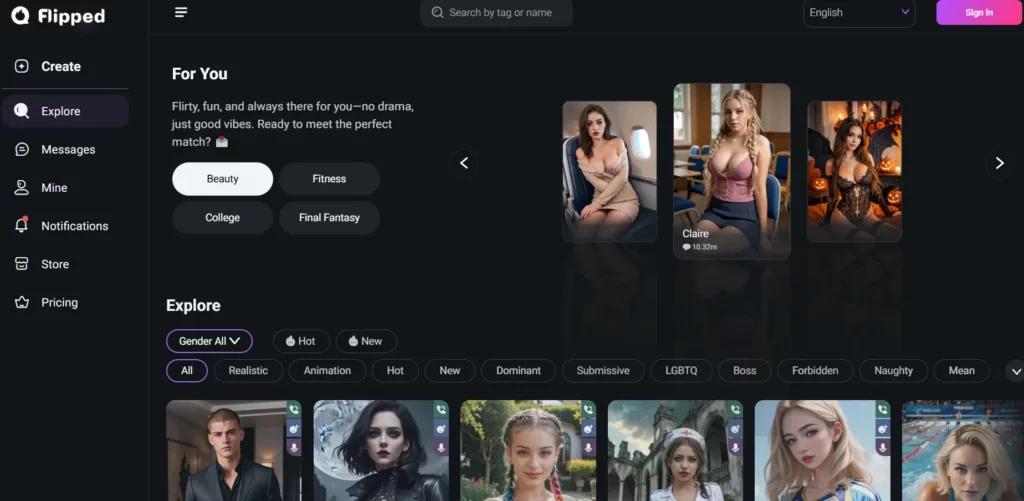 Flipped.chat Homepage