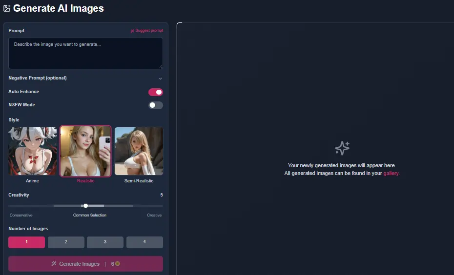 SecretCrush.ai Image Generation