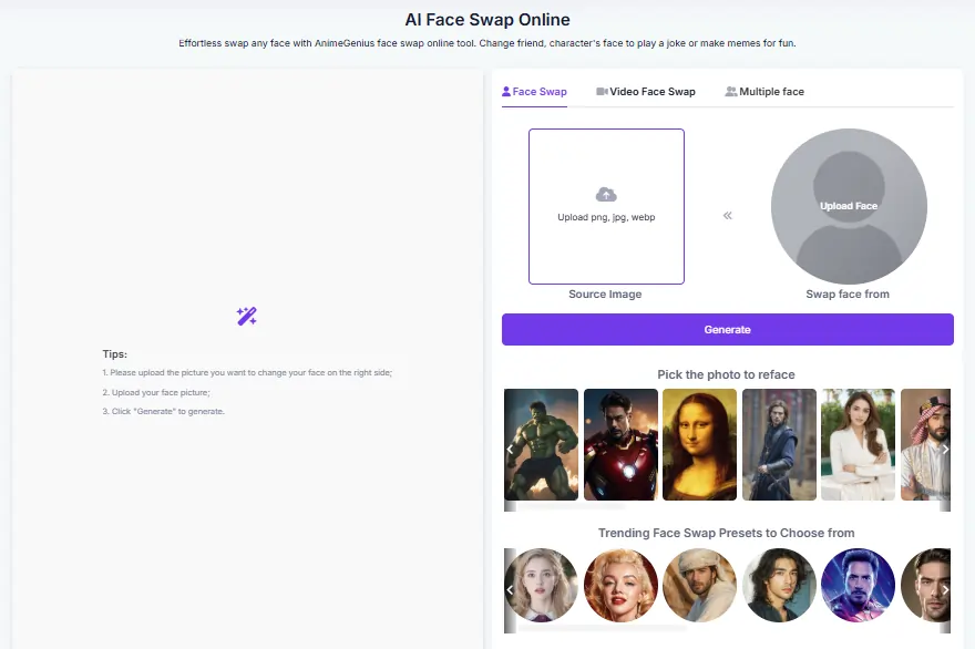 AnimeGenius Face Swap