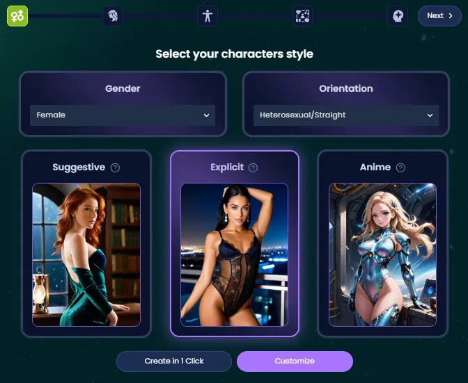 Infatuated.AI Create Character