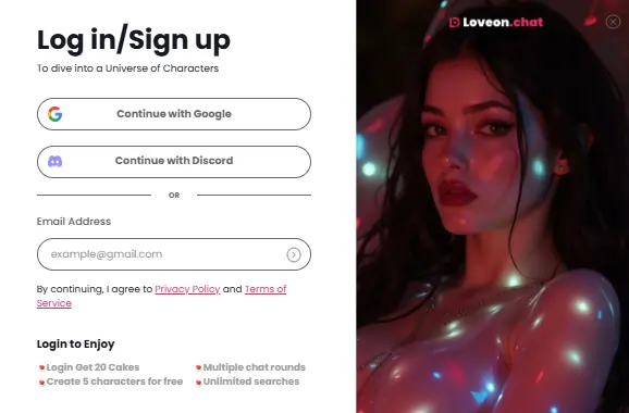Loveon Chat Sign Up