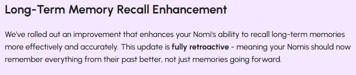 Nomi.ai Memory