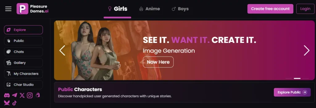 PleasureDomes AI Homepage