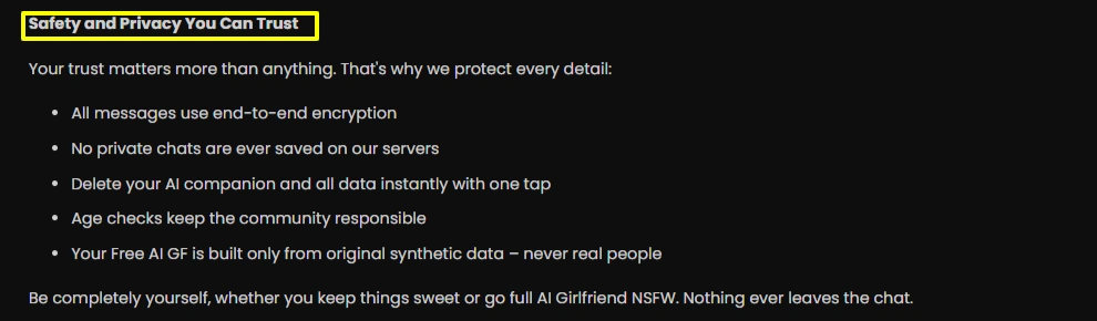 Privacy & safety - GoLove AI