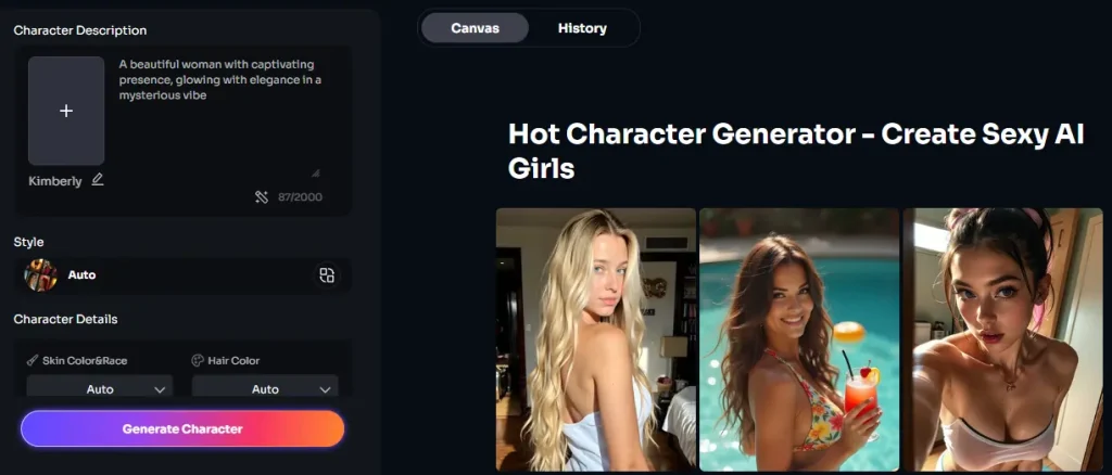 Vidqu AI Hot Character Generator