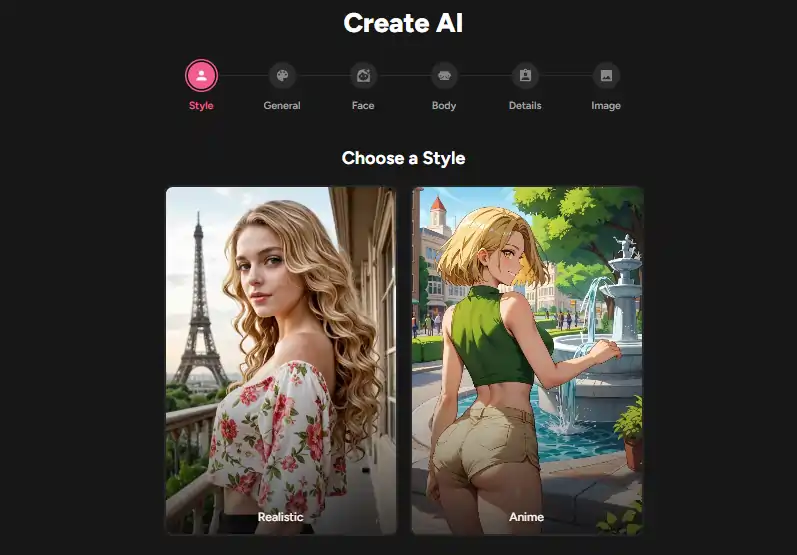 Coquette AI Create Character