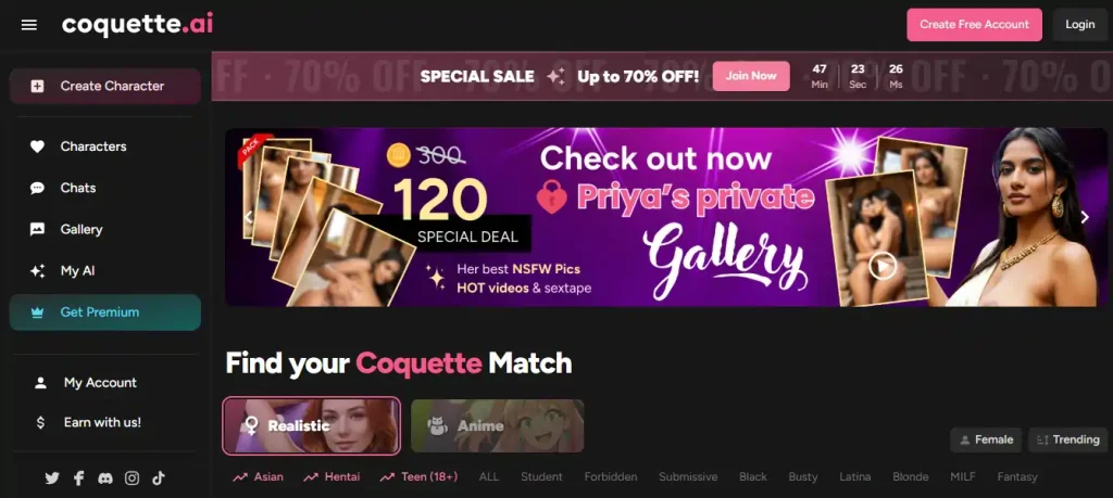 Coquette AI Homepage