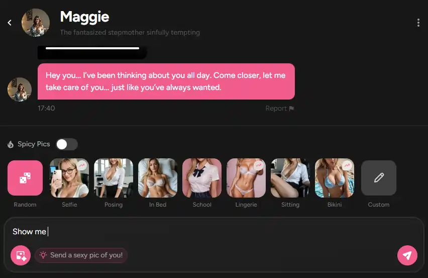 Coquette AI In-Chat Image Generation