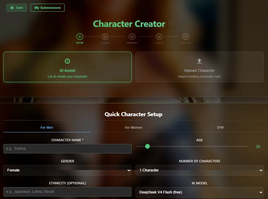 Synsual AI Character Creation