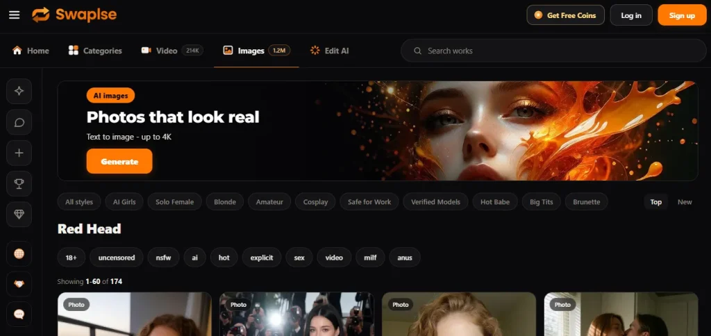 Swaplse AI Redhead Porn Generators