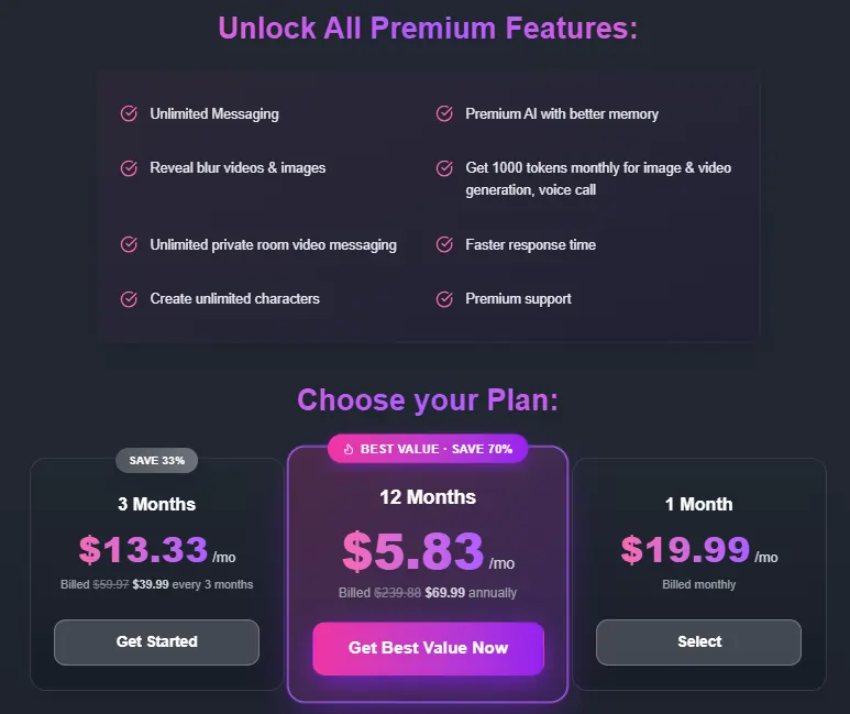 FLIRTcam.AI Pricing