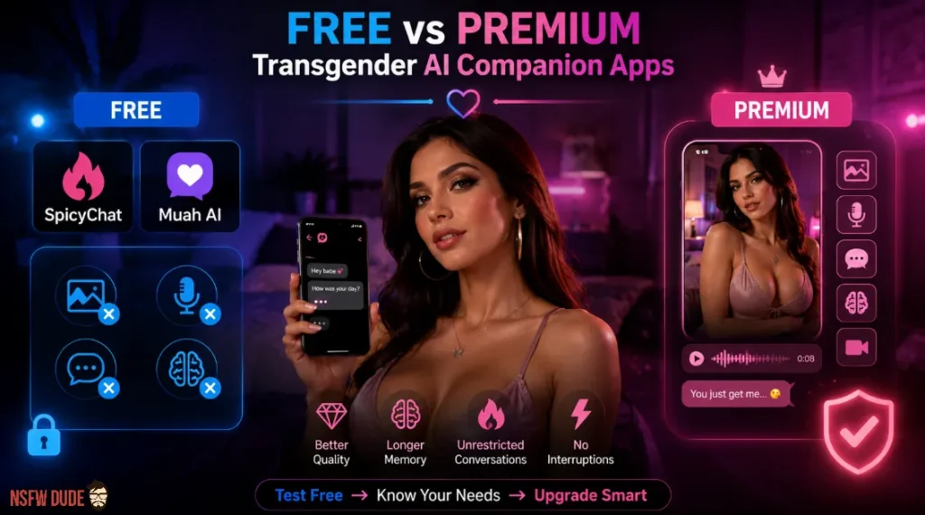 Free vs Paid Transgender AI Girlfriend Apps