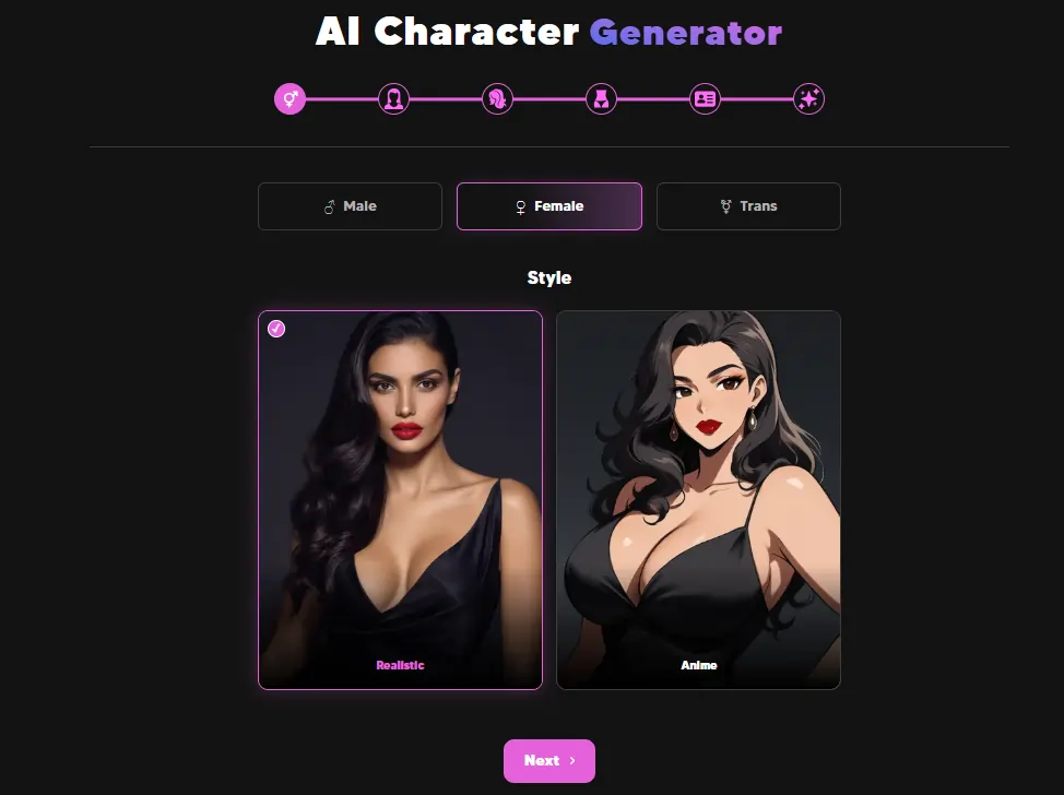 Sauci AI - Character Creation