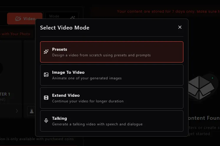 LustCrush AI - Four Video Modes