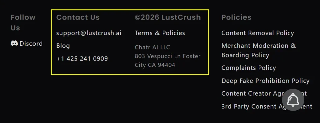 LustCrush AI - Support and Real Company